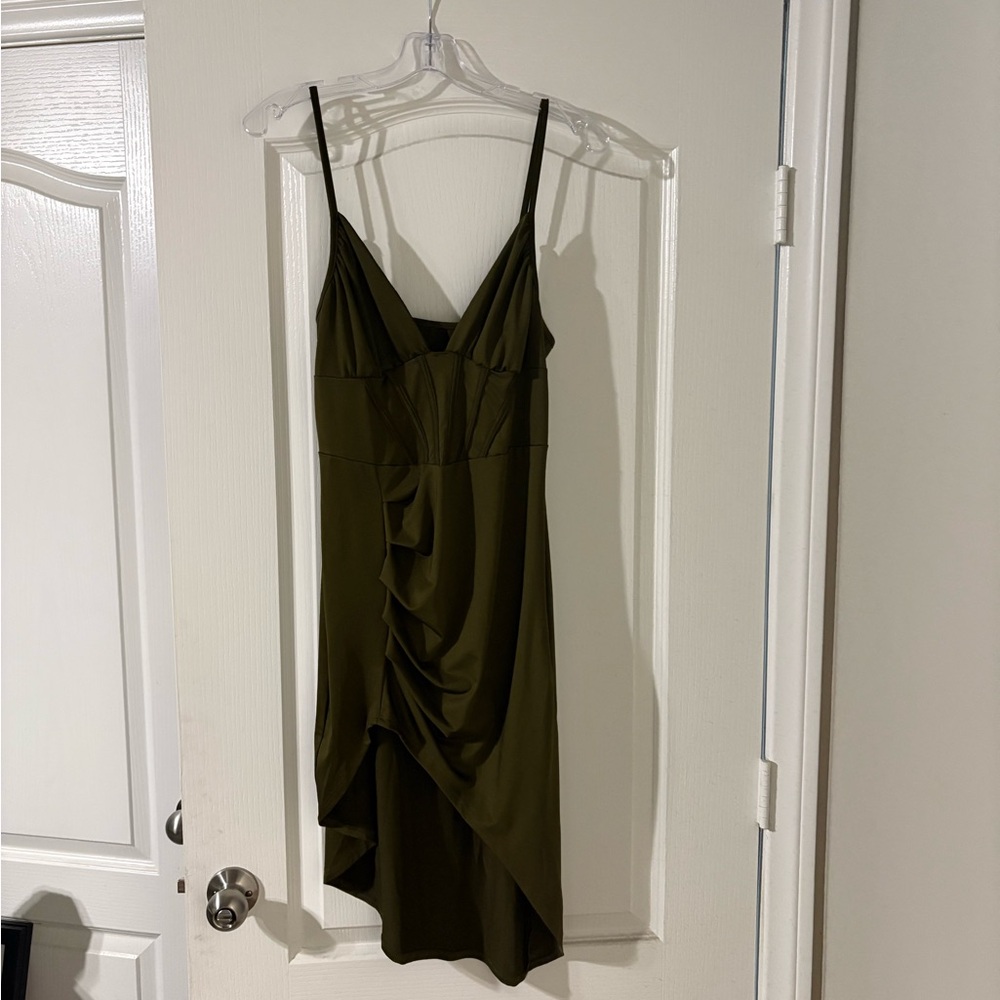 Elegant Olive Green Women's Dress
